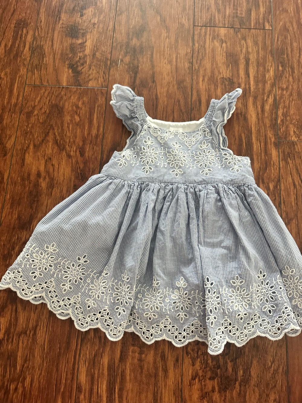 Baby Gap Blue Gingham Eyelet Sundress